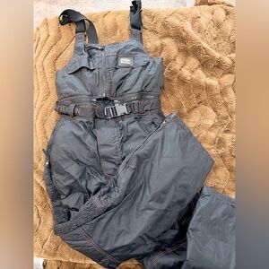 Harley Davidson Snow Bib Overalls XS Black Insulated Ski Pants Belted